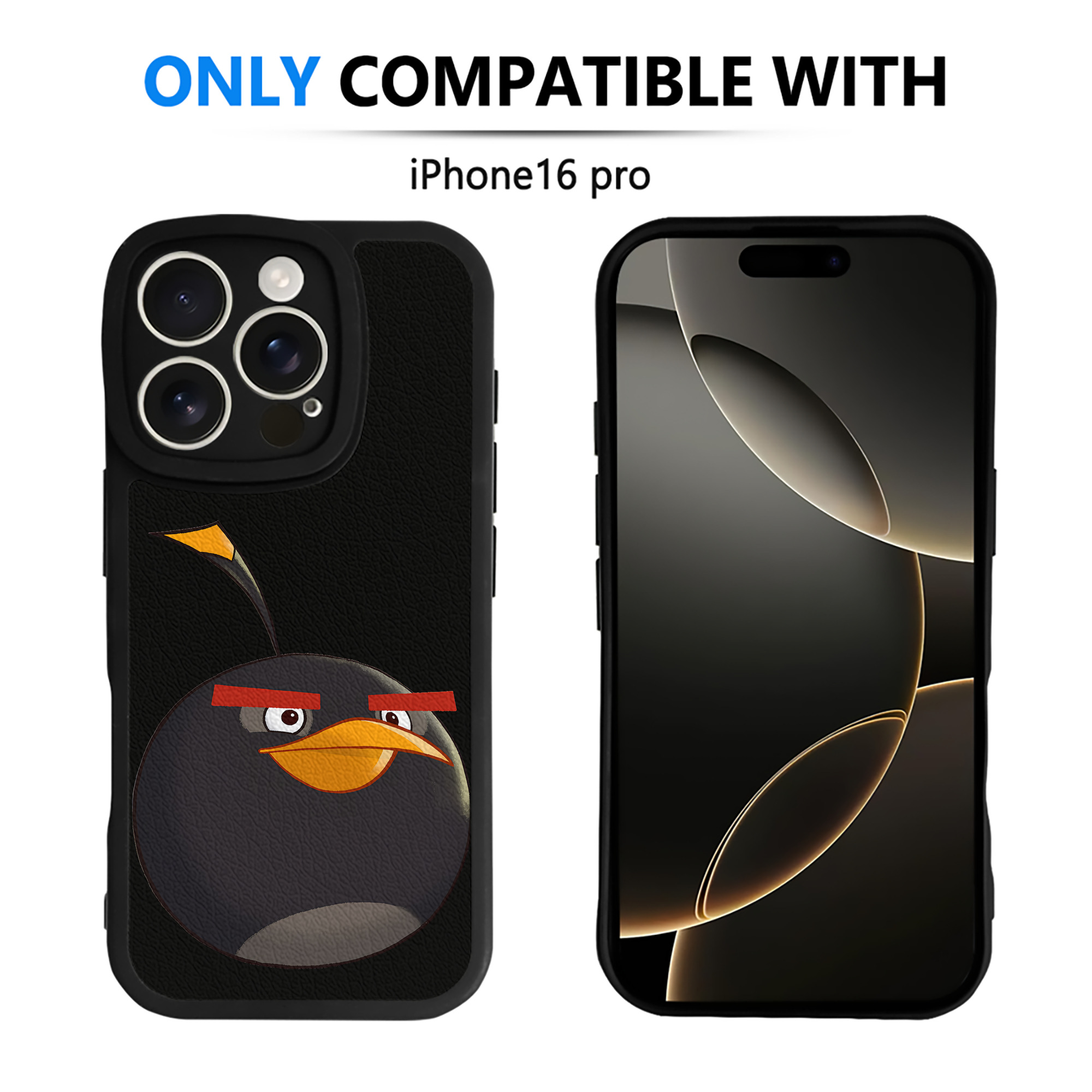 （画像用） Angry Birds アングリーバード 【iPhone 16シリーズ対応】シリコンスマホケース（レザー調） 材質：シリコン